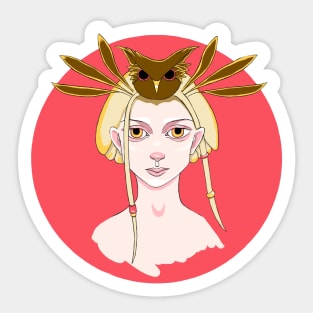 Sunny Owl Girl Sticker